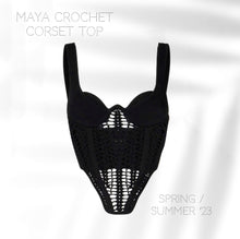 Load image into Gallery viewer, Maya Crochet Corset in Black