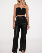 Load image into Gallery viewer, Jaded Black Leather Slit Pants