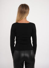 Load image into Gallery viewer, Aspire Crystal Knit Top in Black