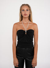 Load image into Gallery viewer, Noir Crystal Halter Top in Black