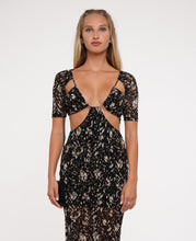 Load image into Gallery viewer, Astoria Mesh Maxi Dress in Black Taupe