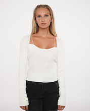 Load image into Gallery viewer, Aspire Crystal Knit Top in White