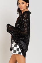 Load image into Gallery viewer, Night Sequin Button Down