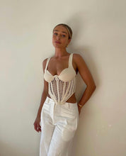 Load image into Gallery viewer, Maya Crochet Corset in Beige