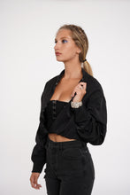 Load image into Gallery viewer, City Girl Bomber Jacket in Black