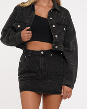 Load image into Gallery viewer, Black Diamond Denim Skirt