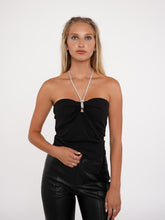 Load image into Gallery viewer, Noir Crystal Halter Top in Black
