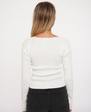 Load image into Gallery viewer, Aspire Crystal Knit Top in White