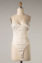 Load image into Gallery viewer, Matte Satin Bodysuit in Stone