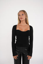 Load image into Gallery viewer, Aspire Crystal Knit Top in Black