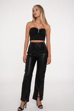 Load image into Gallery viewer, Jaded Black Leather Slit Pants