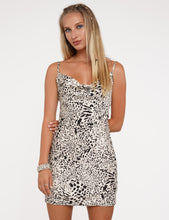 Load image into Gallery viewer, Leopard Satin Slip Dress