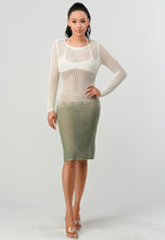 Load image into Gallery viewer, Maui Crochet Dress in Ivory Green