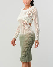 Load image into Gallery viewer, Maui Crochet Dress in Ivory Green