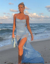 Load image into Gallery viewer, Miami Blue Mesh Maxi Dress
