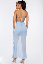 Load image into Gallery viewer, Miami Blue Mesh Maxi Dress