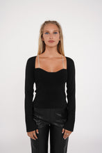 Load image into Gallery viewer, Aspire Crystal Knit Top in Black
