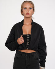 Load image into Gallery viewer, City Girl Bomber Jacket in Black