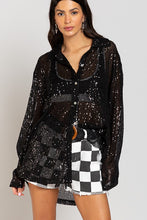 Load image into Gallery viewer, Night Sequin Button Down