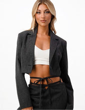 Load image into Gallery viewer, Cascade Charcoal Cropped Blazer