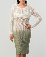 Load image into Gallery viewer, Maui Crochet Dress in Ivory Green