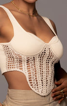 Load image into Gallery viewer, Maya Crochet Corset in Beige