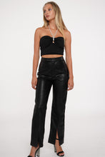 Load image into Gallery viewer, Jaded Black Leather Slit Pants