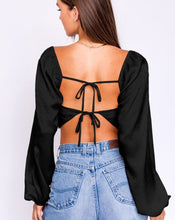 Load image into Gallery viewer, Daybreak Satin Top in Black