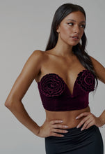 Load image into Gallery viewer, Roses Velvet Bustier
