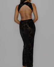 Load image into Gallery viewer, Burnout Black Velvet Dress
