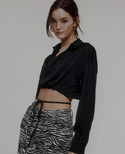 Load image into Gallery viewer, Emory Black Satin Top
