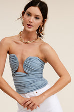 Load image into Gallery viewer, Catalina Blue Bustier Top
