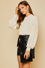 Load image into Gallery viewer, Determined Crochet Knit Sweater in Ivory
