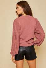 Load image into Gallery viewer, Determined Crochet Knit Sweater in Mauve
