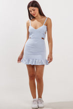 Load image into Gallery viewer, Melrose Cutout Ruffle Dress in Blue
