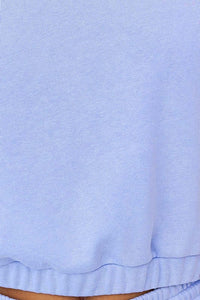 Periwinkle Rolled Crop Sweater
