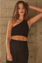 Load image into Gallery viewer, Soul One Shoulder Top in Black
