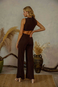 Nobu Jumpsuit in Dark Brown