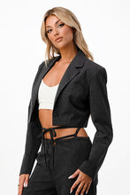 Load image into Gallery viewer, Cascade Charcoal Cropped Blazer
