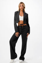 Load image into Gallery viewer, Cascade Charcoal Cropped Blazer
