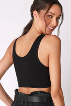 Load image into Gallery viewer, Reversible Ribbed Twist Top in Black
