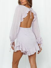 Load image into Gallery viewer, Valiant Chiffon Ruffle Dress in Lavender
