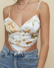 Load image into Gallery viewer, White Floral Satin Lace Top
