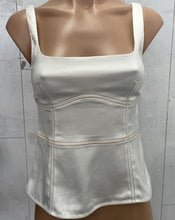 Load image into Gallery viewer, Adept Satin Contrast Stitch Top in White
