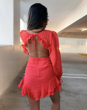 Load image into Gallery viewer, Valiant Chiffon Ruffle Dress in Red
