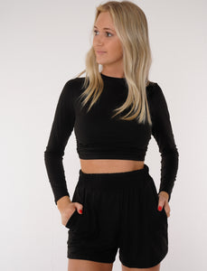 Open Back Lounge Set in Black
