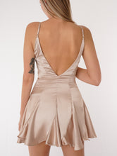 Load image into Gallery viewer, Admire Satin Frill Dress in Champagne

