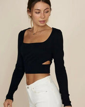 Load image into Gallery viewer, Classic Edge Cutout Long Sleeve Top
