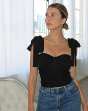 Load image into Gallery viewer, Delicate Ties Top in Black
