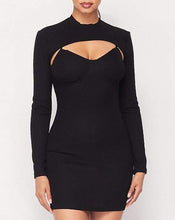 Load image into Gallery viewer, Impact Ribbed Shrug Dress in Black
